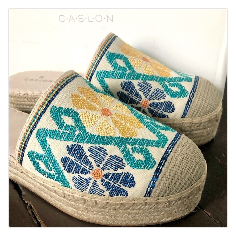NWT Caslon Embroidered Platform Espadrille Sandals Size 8.5 - Picture 2 of 3